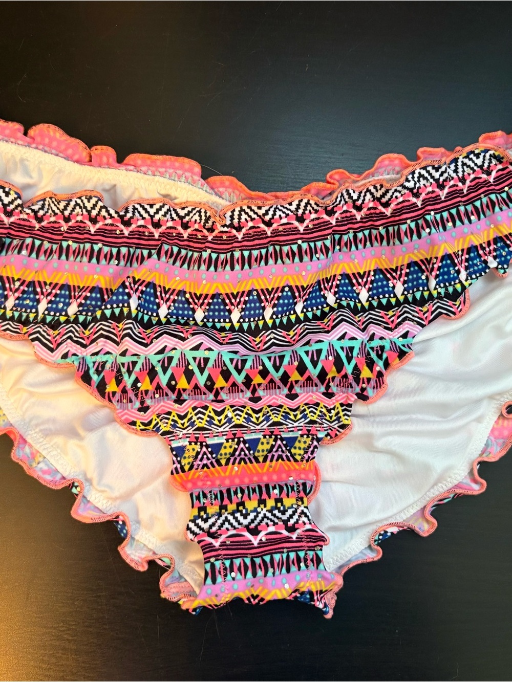 Victoria's Secret Neon Tribal Bikini Bottoms - Pink Multicolor
